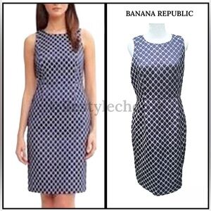 NWT Banana Republic Navy geometric shape sheath dress